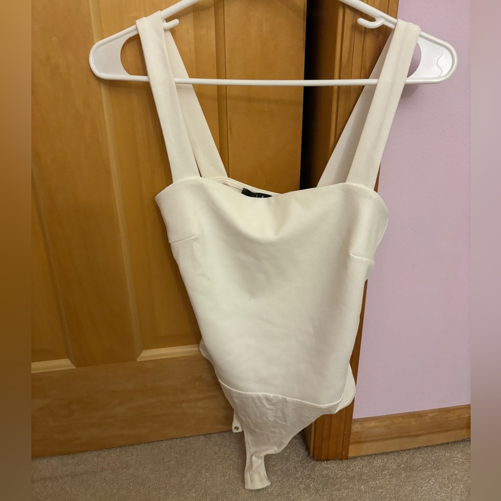 Lulus square neck bodysuit ivory
